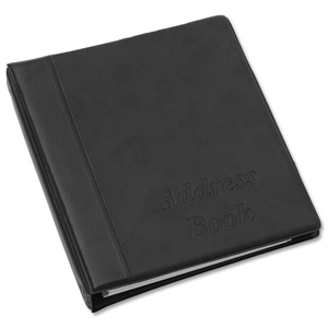 Telephone Index Book Binder with Matching A-Z Index and 20 Sheets A5 Black