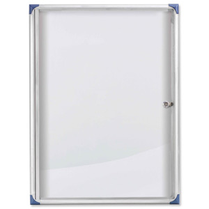 Nobo Noticeboard Extra-flat Glazed Case Lockable Magnetic Steel 6xA4 W785xD40xH812mm Ref 1900847