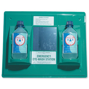Wallace Cameron First-Aid Emergency Eyewash Station 2 x 500ml Bottles W206xD49xH205mm Ref 2402028 Ident: 537C