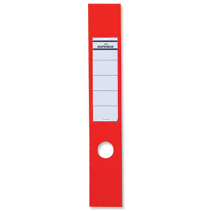 Durable Ordofix Spine Labels Self-adhesive PVC for Lever Arch File Red Ref 8090/03 [Pack 10] Ident: 229B