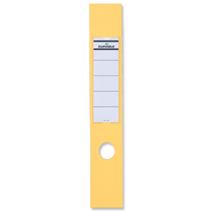 Durable Ordofix Spine Labels Self-adhesive PVC for Lever Arch File Yellow Ref 8090/04 [Pack 10]