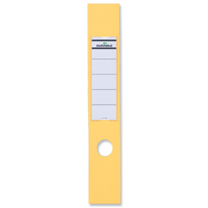 Durable Ordofix Spine Labels Self-adhesive PVC for Lever Arch File Yellow Ref 8090/04 [Pack 10] Ident: 229B