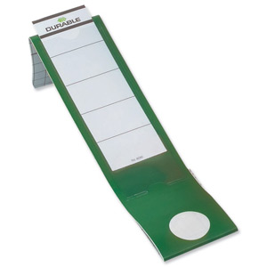 Durable Ordofix Spine Labels Self-adhesive PVC for Lever Arch File Green Ref 8090/05 [Pack 10]