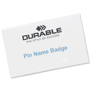 Durable Name Badges with Pin 54x90mm Ref 8004 [Pack 50]