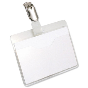 Durable Name Badges Visitors with Rotating Clip 60x90mm Ref 8106 [Pack 25]