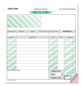 Sigma Invoice Set Business Form 2 Part Set 215x203mm Ref SI2 [Pack 50] Ident: 21B
