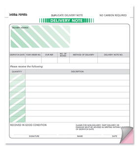 Sigma Delivery Note Business Form 2 Part Set 215x203mm Ref SD2 [Pack 50]