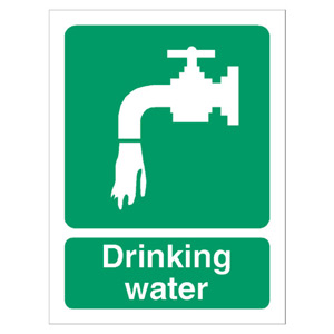 Stewart Superior Self Adhesive Catering Sign Drinking Water W150xH200mm Ref SP110 Ident: 548C