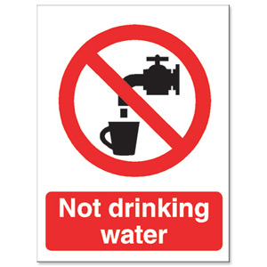 Stewart Superior Catering Sign Not Suitable for Drinking Self Adhesive Vinyl W150xH200mm Ref P093