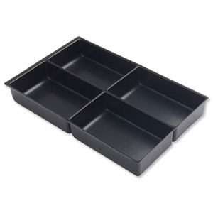 Bisley Insert Tray 2/4 Plastic for Storage Cabinet 4 Sections H51mm Black Ref 227P1 Ident: 463C