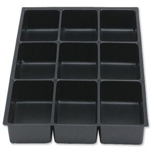 Bisley Insert Tray 2/9 Plastic for Storage Cabinet 9 Sections H51mm Black Ref 226P1 Ident: 463D