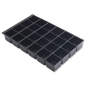 Bisley Insert Tray 2/24 Plastic for Storage Cabinet 24 Sections H51mm Black Ref 224P1 Ident: 463F
