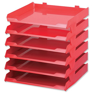 Avery Paperstack Letter Tray Self-stacking A4 W250xD320xH300mm Red Ref 5336RED [Pack 6]