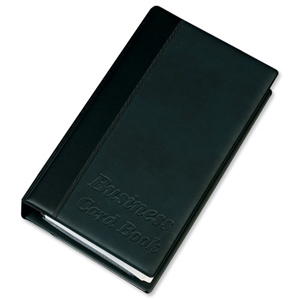 Business Card Book PVC with A-Z Index for 112 Cards 292x159mm Black Ident: 338C