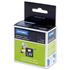 Dymo LabelWriter Labels Multipurpose 24x12mm Ref 11353 S0722530 [Pack 1000] Ident: 721F