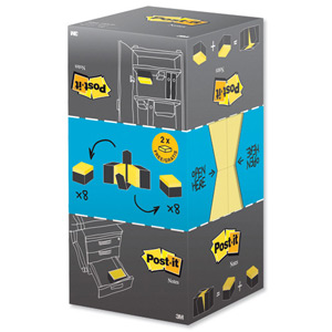 Post-it Note Value Display Pack Dispenser with Pads 76x76mm Yellow Ref 654-Y16VP [Pack 16] Ident: 63E