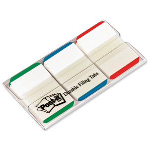 Post-it Index Tabs Lined Strong 25mm Assorted Green Blue Red Ref 686L-GBR [Pack 66] Ident: 59C