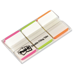 Post-it Index Tabs Lined Strong 25mm Assorted Pink Bright-green Orange Ref 686L-PGO [Pack 66]