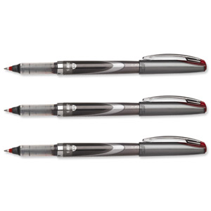 Bic 730 Rollerball Pen Liquid Ink with Clip Needlepoint 0.5mm Tip 0.25mm Line Red Ref 885801 [Pack 12]