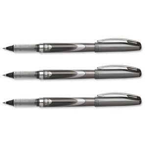 Bic 730 Rollerball Pen Liquid Ink with Clip Cone 0.7mm Tip 0.4mm Line Black Ref 885798 [Pack 12]