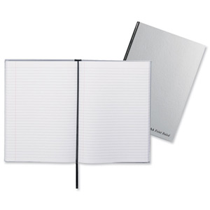 Pukka Pad Notebook Casebound Hardback Ruled with Ribbon 90gsm 192pp A4 Silver Ref RULA4 [Pack 5] Ident: 38F