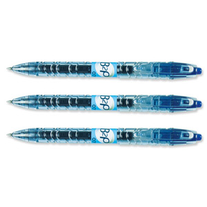 Pilot Begreen B2P Rollerball Pen Recycled Retractable 0.7mm Tip 0.39mm Line Blue Ref 054101003 [Pack 10]