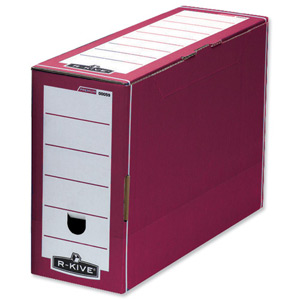 R-Kive Premium Transfer File W127xD359xH254mm Red and White Ref 00058-FF [Pack 10]