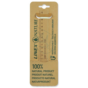 Linex Nature Ruler Biodegradable Bevelled and Tracing Edges 200mm Clear Ref LXON1020