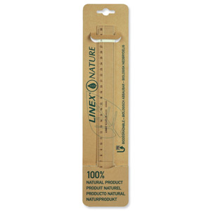 Linex Nature Ruler Biodegradable Bevelled and Tracing Edges 300mm Clear Ref LXON1030