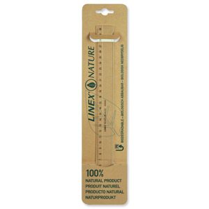 Linex Nature Ruler Biodegradable Bevelled and Tracing Edges 300mm Clear Ref LXON1030 Ident: 107C