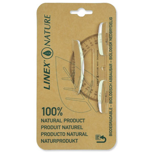 Linex Nature Protractor 180 Degree Biodegradable with Reverse Graduation Clear Ref LXON910