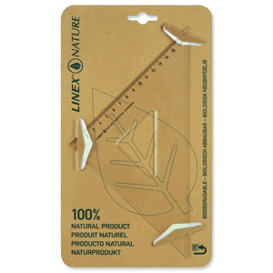 Linex Nature Set Square 45 Degree Metric Biodegradable Bevelled and Tracing Edges Clear Ref LXON4525TFM