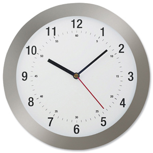 Wall Clock Radio Controlled Diameter 300mm Grey Ident: 486A