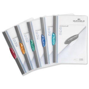 Durable Swingclp Crystal Folder Polypropylene Capacity 30 Sheets A4 Dark Green Ref 2260/32 [Box 25]