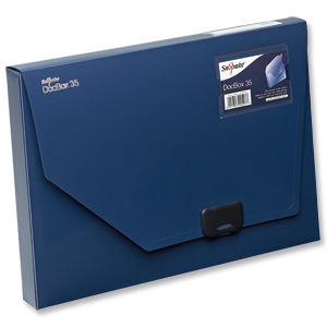 Snopake DocBox Box File Polypropylene with Push Lock 35mm Spine A4 Blue Ref 12858 Ident: 232A