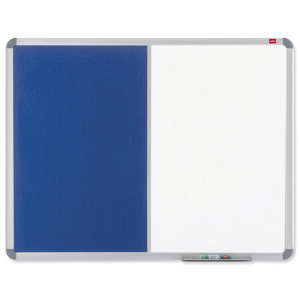 Nobo Euro Plus Combi Noticeboard Pin Felt and Drywipe W924xH615mm Blue and White Ref 30930392 Ident: 262D