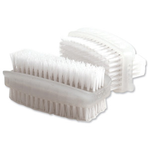 Bentley Nail Brush Double Sided Plasic White Ref KG/CL190/2 [Pack 2] Ident: 601F