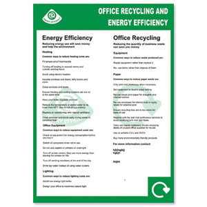 Sseco Office Recycling and Office Efficiency Poster PVC 420x595mm Ref Env10 Ident: 688A