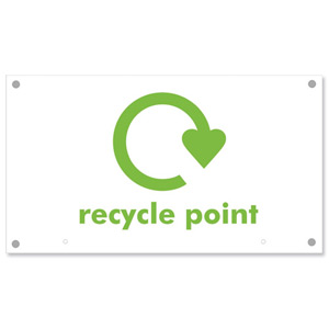 Sseco Recycle Point Board Top Sign Foam PVC for Recycle Hangers 400x225x3mm Ref Env13 Ident: 549B