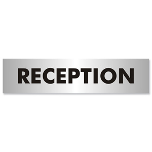 Reception Sign Brushed Aluminium Acrylic 190x45mm