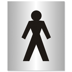 Gentlemen Logo Sign Brushed Aluminium Acrylic 150x115mm Ident: 552A