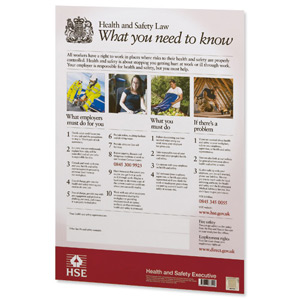 Stewart Superior Health and Safety Law HSE Statutory Poster 2009 Framed A2 Ref FWC100 Ident: 550A