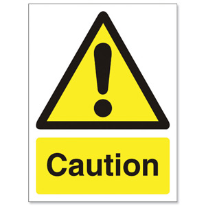 Stewart Superior Caution Sign Self Adhesive Vinyl 150x200mm Ref WO125SAV Ident: 548A