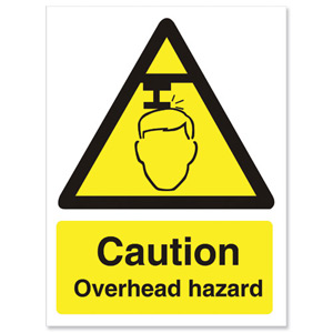 Stewart Superior Caution Overhead Hazzard Sign Self Adhesive Vinyl150x200mm Ref WO132SAV Ident: 548A