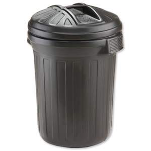 Refuse Bin Secure Push On Lid 80 Litre Black