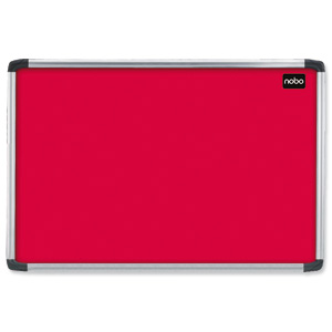 Nobo Euro Plus Noticeboard Felt with Fixings and Aluminium Frame W1226xH918mm Red Ref 30230192