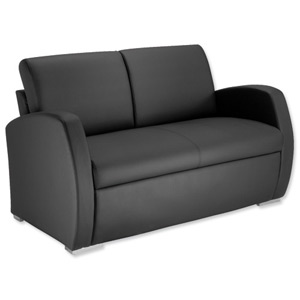 Influx Zee Reception Sofa Leather-look Back H400mm W1300xD720xH440mm Black