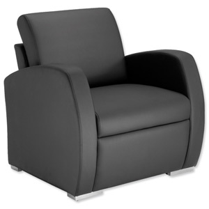 Influx Zee Reception Armchair Leather-look Back H400mm W760xD720xH440mm Black Ident: 415A