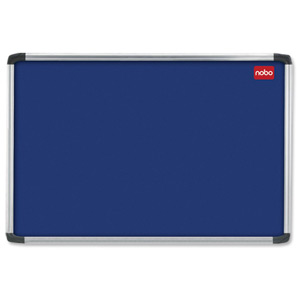 Nobo Euro Plus Noticeboard Felt with Fixings and Aluminium Frame W924xH615mm Blue Ref 30230174