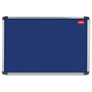 Nobo Euro Plus Noticeboard Felt with Fixings and Aluminium Frame W924xH615mm Blue Ref 30230174 Ident: 271A